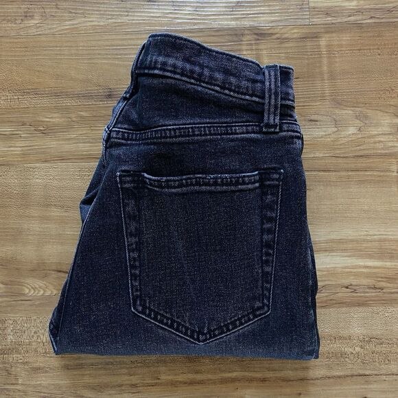 A&F 28 The Ankle Straight Ultra High Rise Black Distressed Curve Love Boho Jeans - Picture 16 of 16